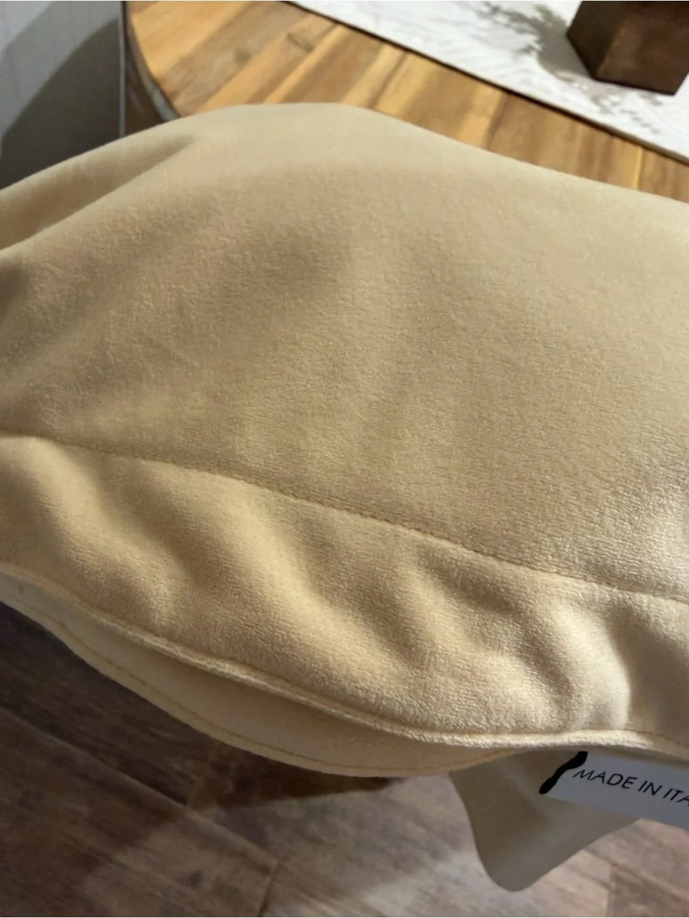 Luxury Home Bedding Pillow - Cream Velvet Finish